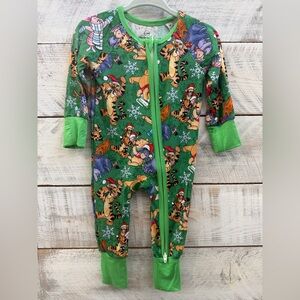 Bamboo One Piece Sleeper with Christmas Pooh